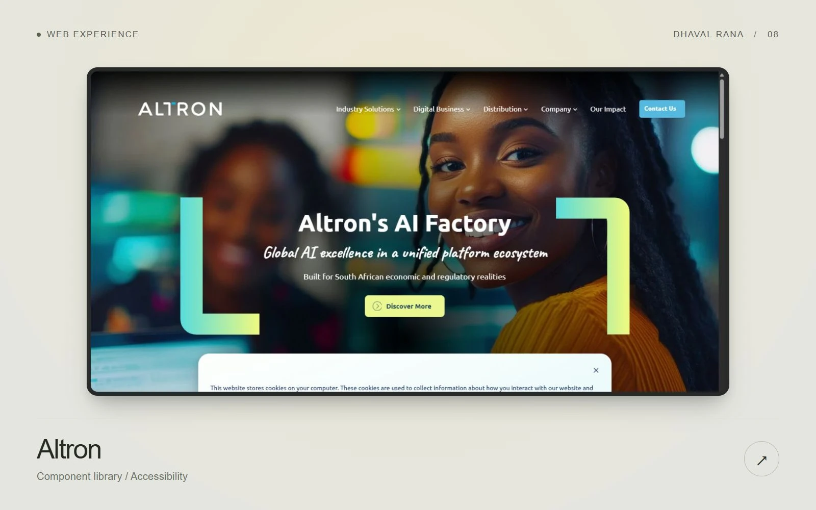 Altron live website interface